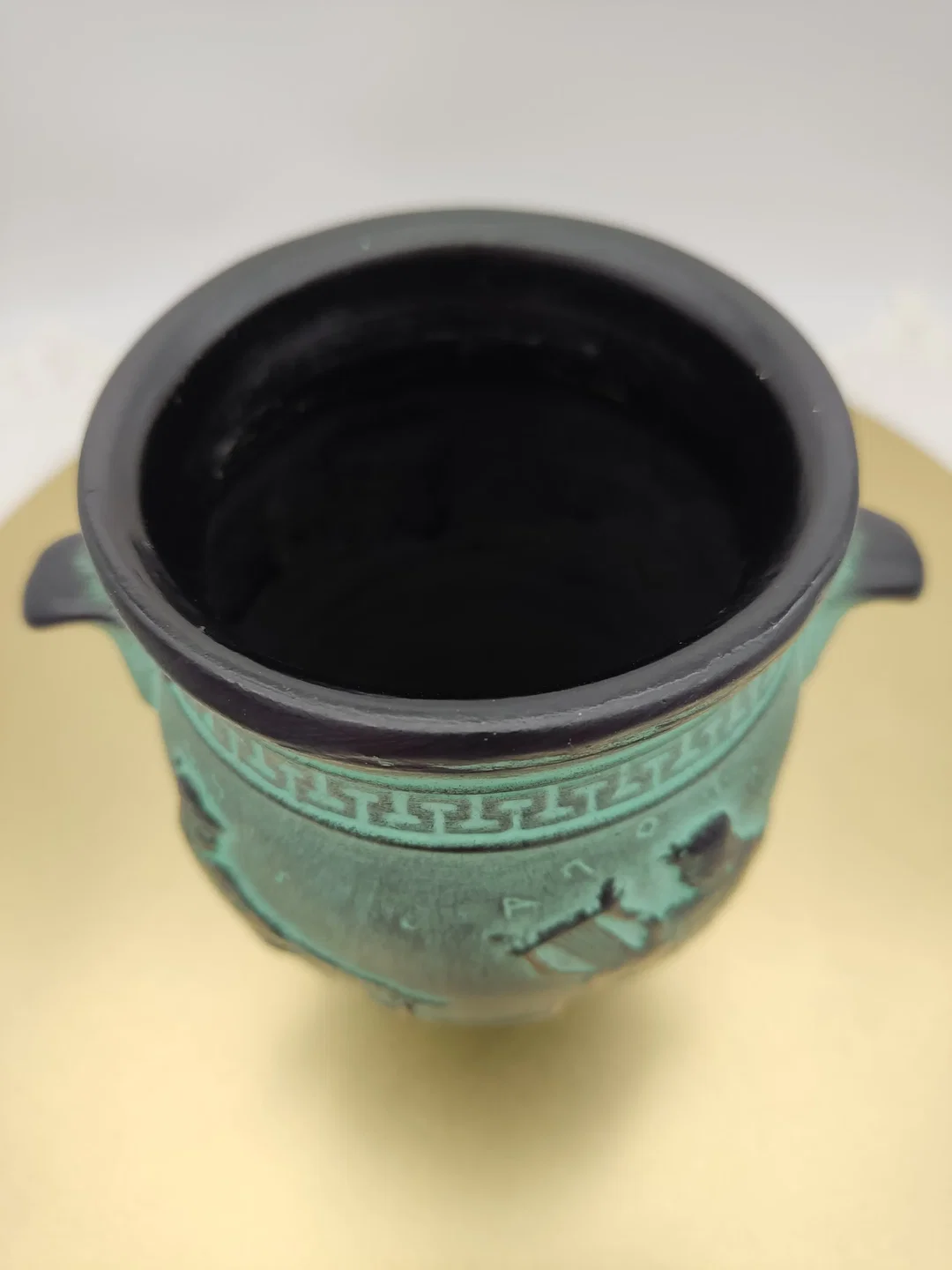 Griechische Keramik-Reliefvase In Türkisgrün | Vintage-Charme – Bild 8