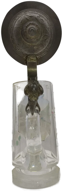 Glas-Bierkrug Pontafel-Pontebba Bierkrug Geprägter Zinndeckel 0,3 L | Historisches Sammlerstück - Bild 3