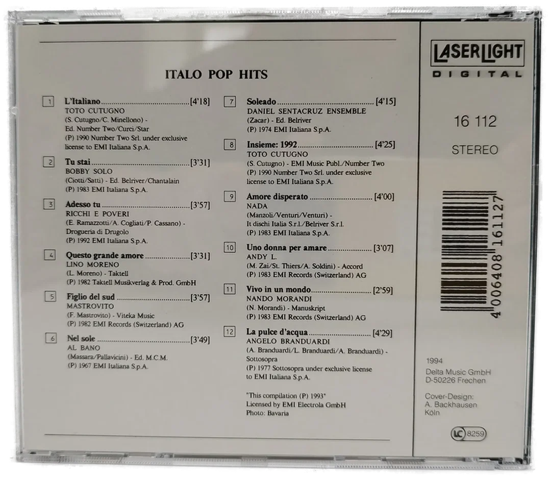 Italo Pop Hits, Diverse Künstler  - CD / 1993 – Bild 2