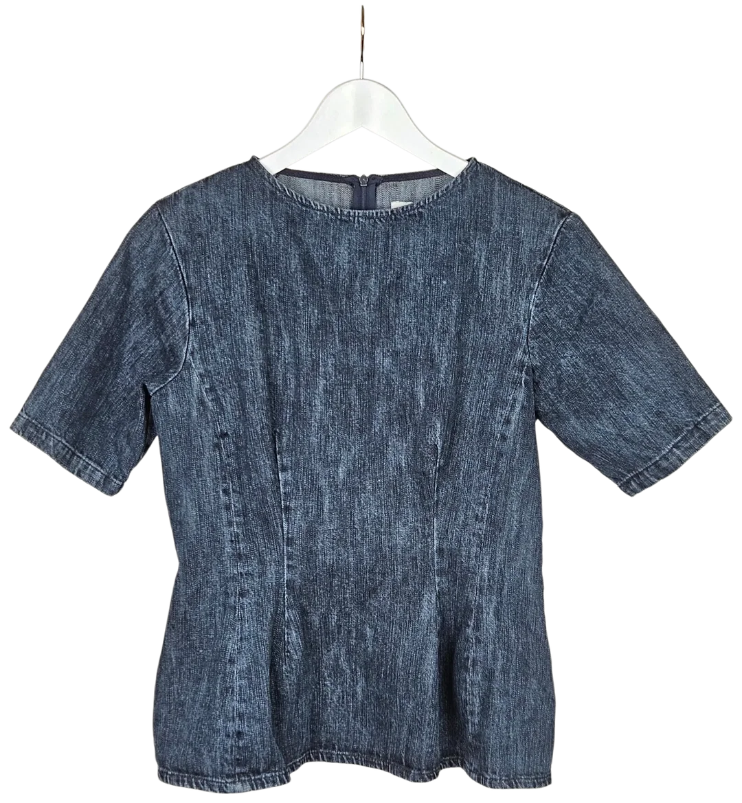 ZARA Damen Jeanstop, blau - Gr. L - Bild 4