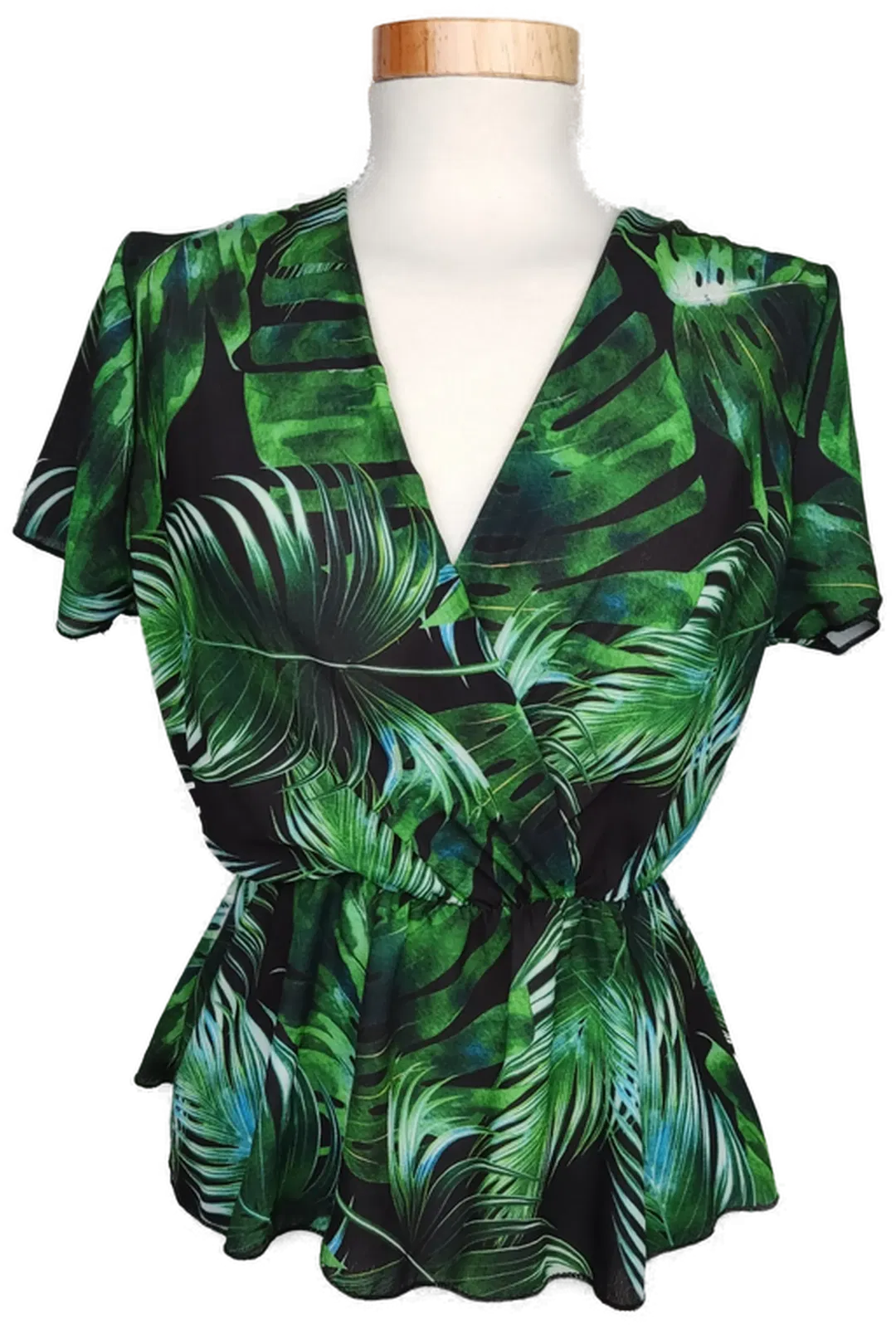 Mira & Co Damen Bluse grün/schwarz gemustert - S/36 - Bild 1