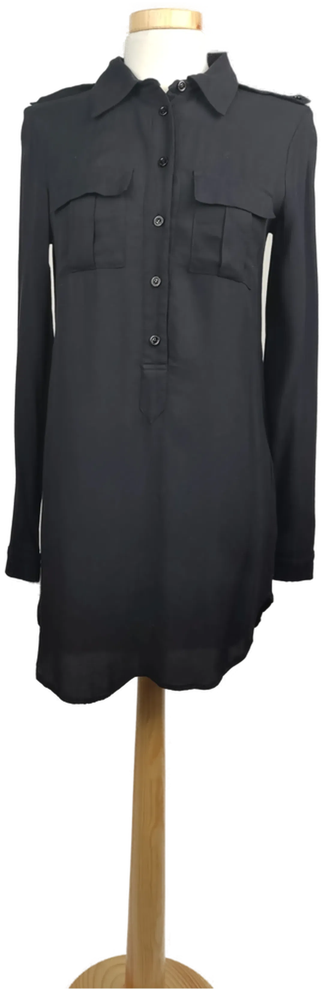 Jones Damen Hemdblusenkleid midi schwarz - XXS/ 32 - Bild 1