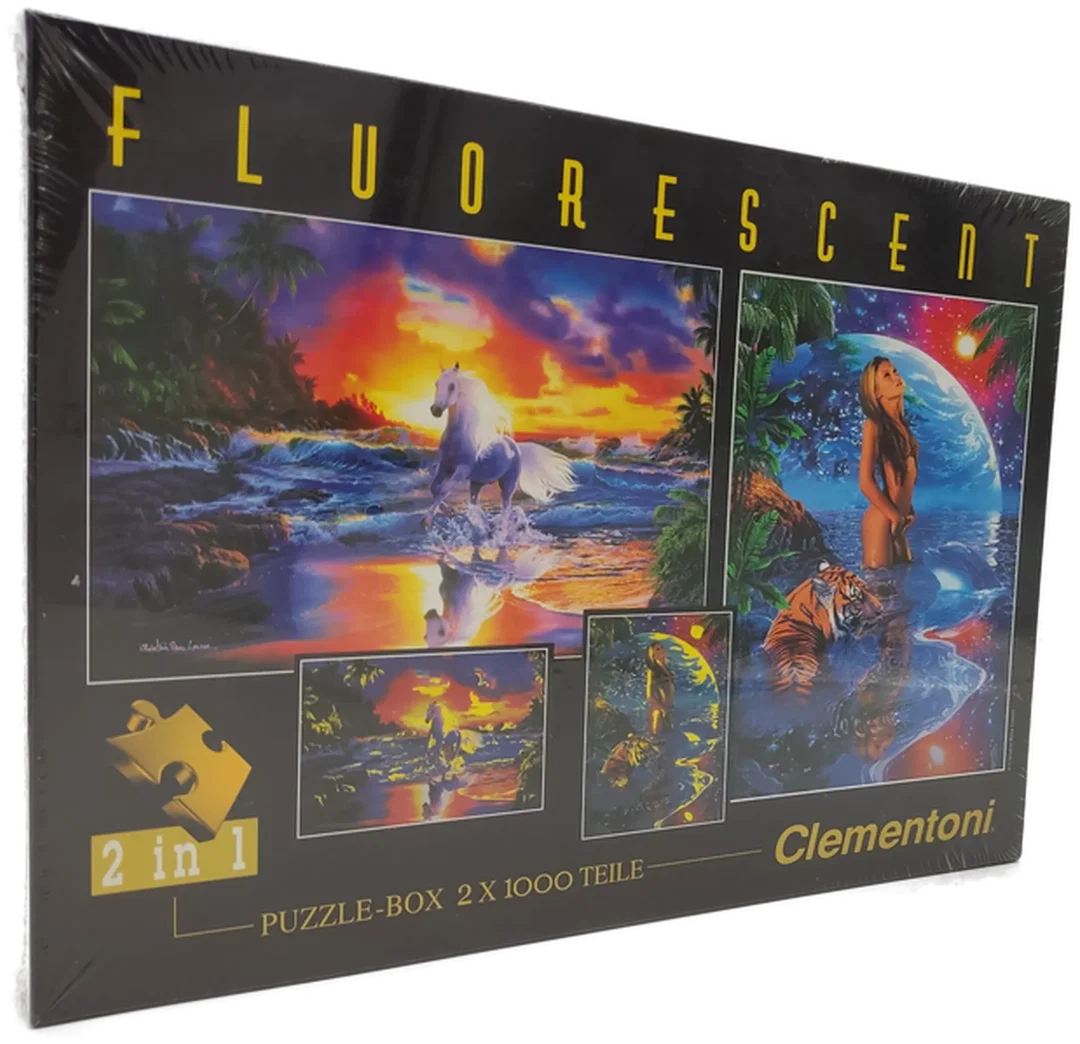 Clementoni Neon-Puzzle 2x 1000 Teile "Lassen" neu – Bild 2