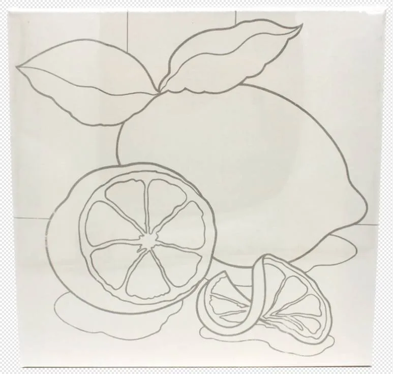 Malset mit Leinwand – Motiv: Zitrone (40 × 40 cm) Komplettset mit Farben, Pinseln und vorgedrucktem Motiv, OVP - Bild 1