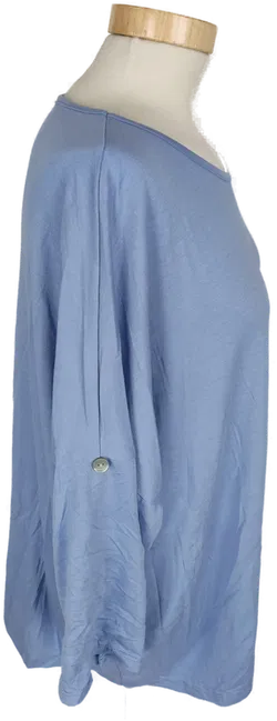 T-Shirt, dreiviertelarm mit Rundhalsausschnitt, hellblau, Größe 44 (geschätzt) - Bild 4