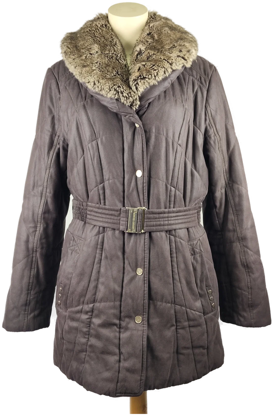 Damen-Winterjacke Gerry Weber | Dunkelbraun mit Fellkragen – Bild 1