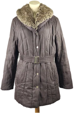 Damen-Winterjacke Gerry Weber | Dunkelbraun mit Fellkragen – Vorschau 1
