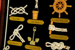 Maritimes Knoten- & Seemannsknoten-Schaukasten | Nautische Wanddeko | Holzrahmen & Messing | Lehrtafel - Bild 3