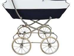 Vintage Puppenwagen aus Holz/Metall - Bild 3