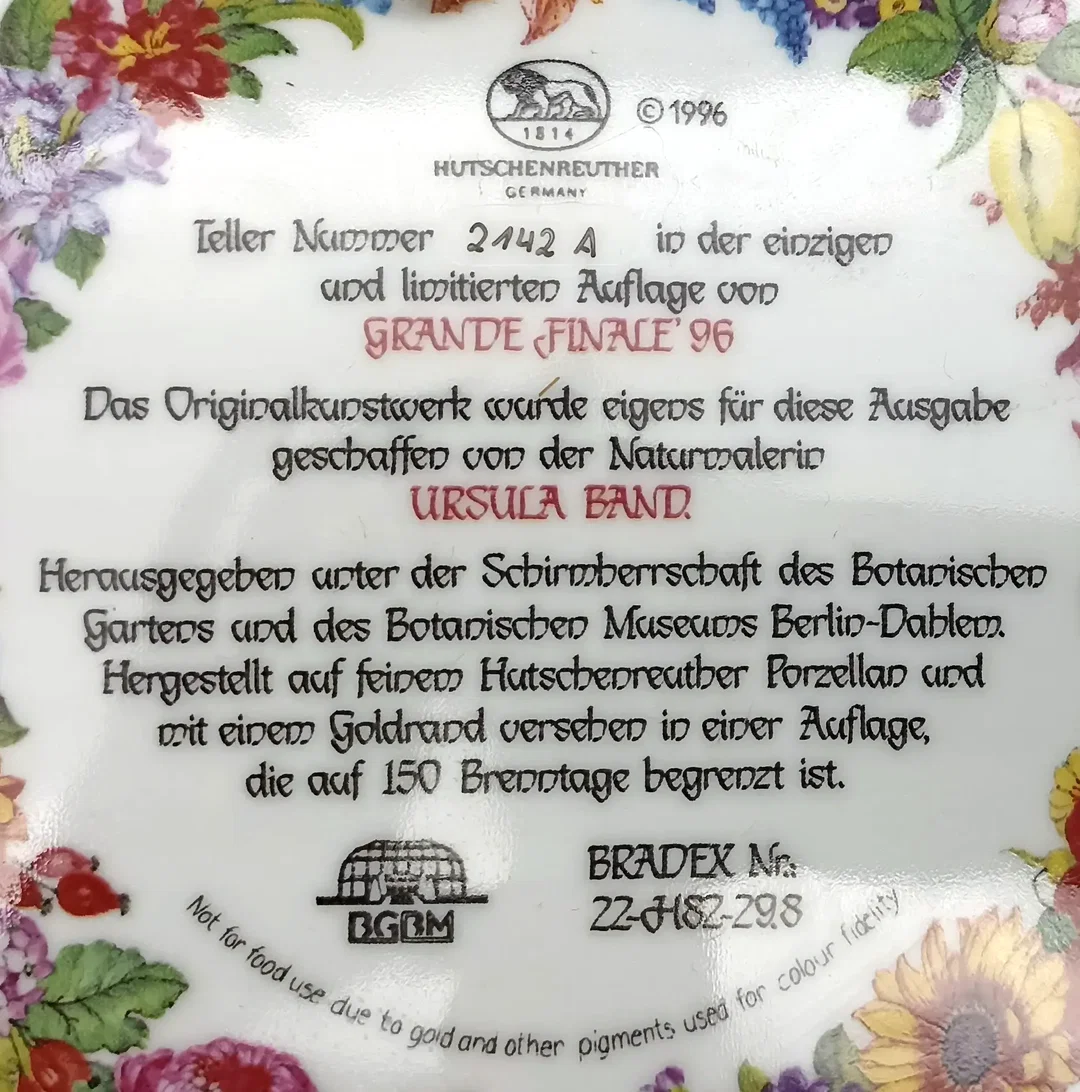 Hutschenreuther Sammelteller - „Grande Finale 1996“ von Ursula Band (Teller 2142 A) – Bild 3