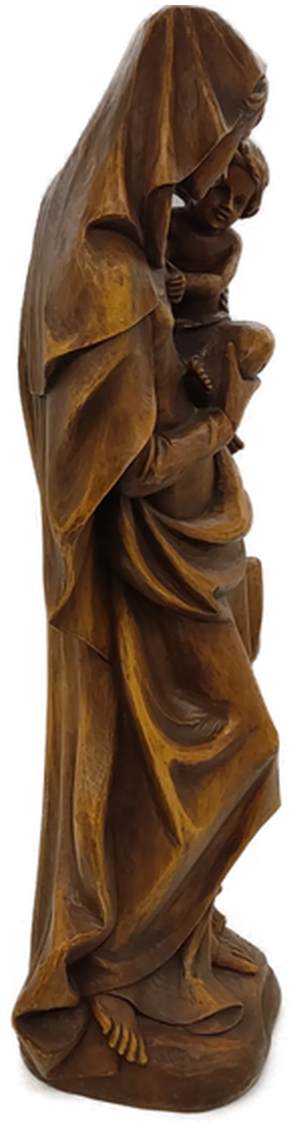 Heiligenfigur Muttergottes mit Jesus im Stil des 18. Jh. (Oberammergau), Holz, Höhe ca 68cm – Bild 3