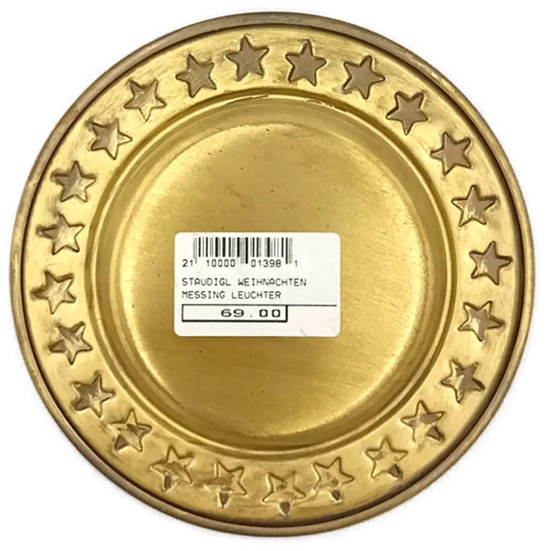 Weihnachtlicher Kerzenteller aus Messing Ø 12,5 cm – Bild 2