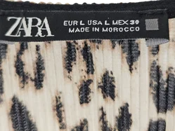 ZARA Damen Maxikleid mit Animal Print, braun - Gr. L - Bild 4