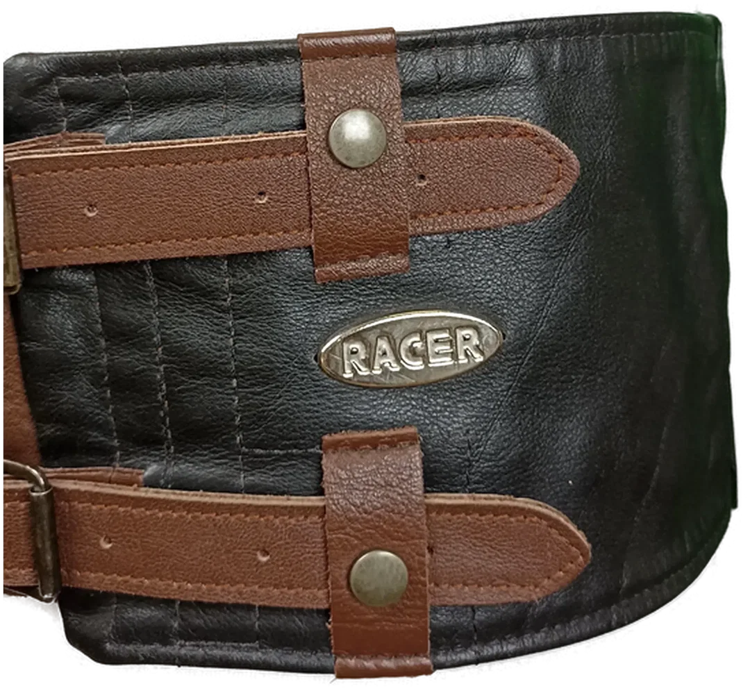 Racer Motorrad Herren Leder Nierengurt schwarz/braun – Bild 3