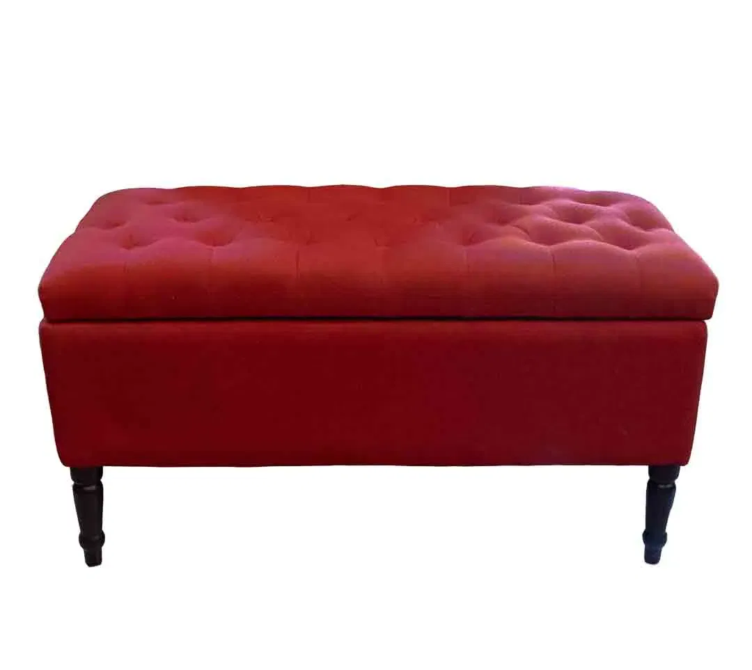 Polster-Sitztruhe, Rot, Chesterfield-Steppung, 90x40 cm, Stauraum - Bild 4