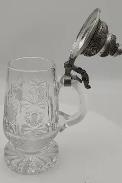 Bierkrug Kristallglas Antik - Bild 2