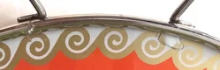 Mid-Century Serviertablett/Kuchentablett - orange/gold - Bild 3