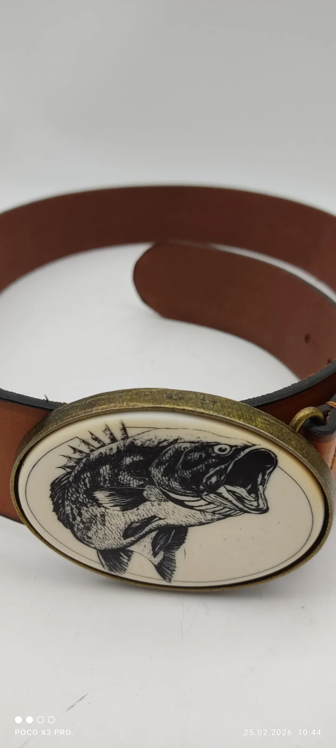 BDG Ledergürtel Mit Fischmotiv | Wie Neu - Bild 1