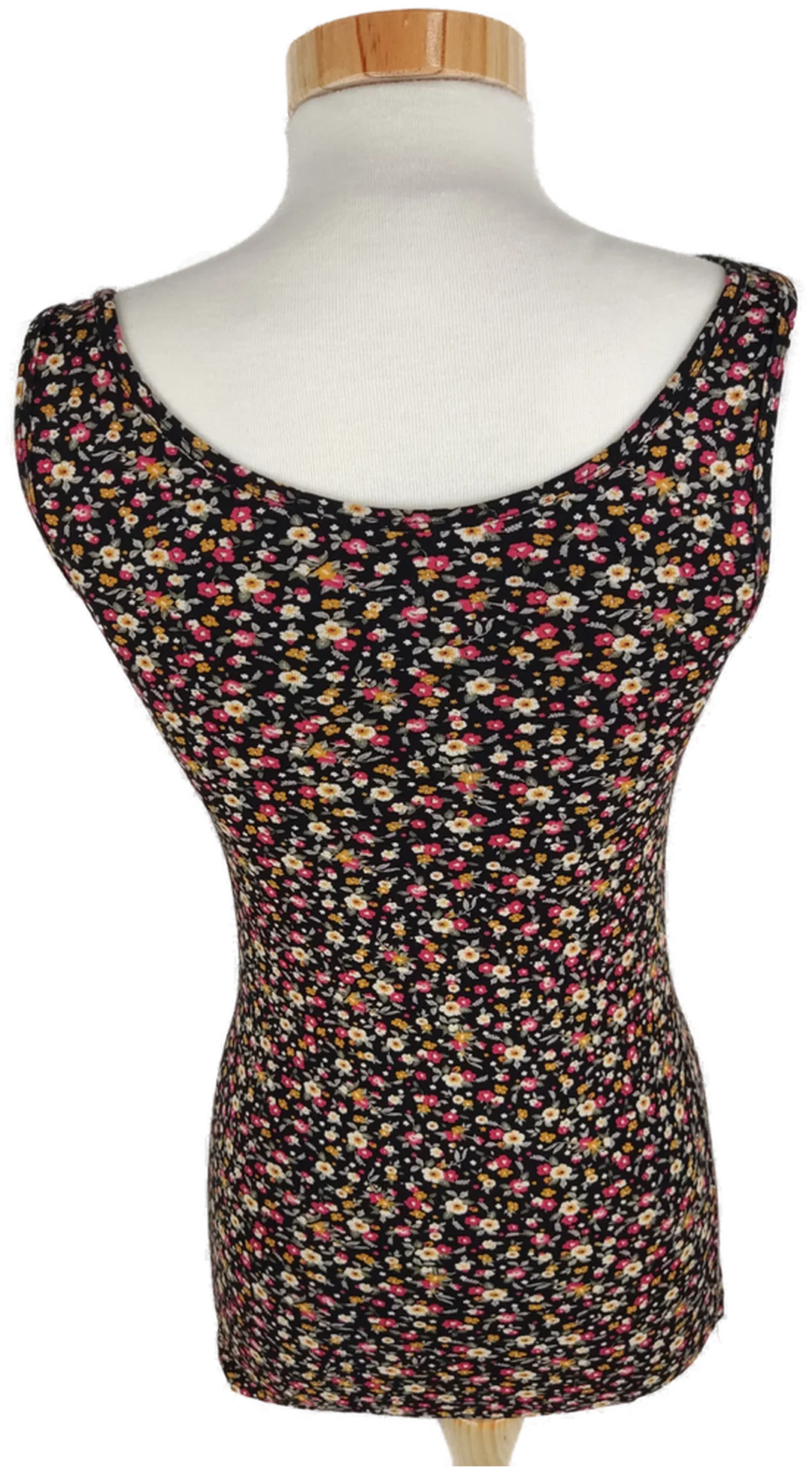 Top "I love Basics Clockhouse" mit Rundhalsausschnitt und Trägern, bunt gemustert, Größe XS – Bild 3