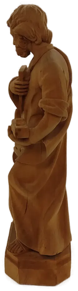 Heiligenfigur Hl. Josef als Handwerker aus Holz - Bild 4