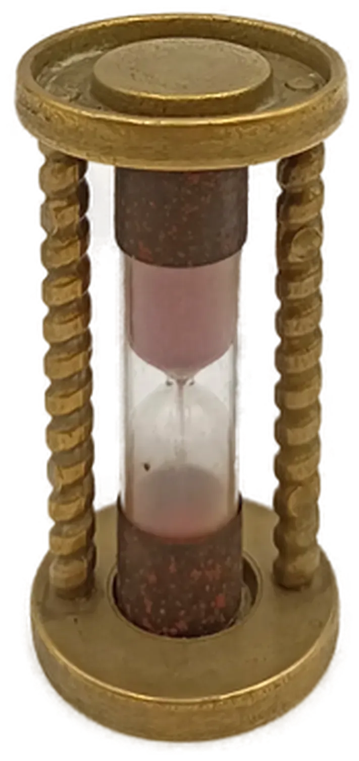 Antike Vintage-Sanduhr aus Messing mit rosa Sand  – Bild 1