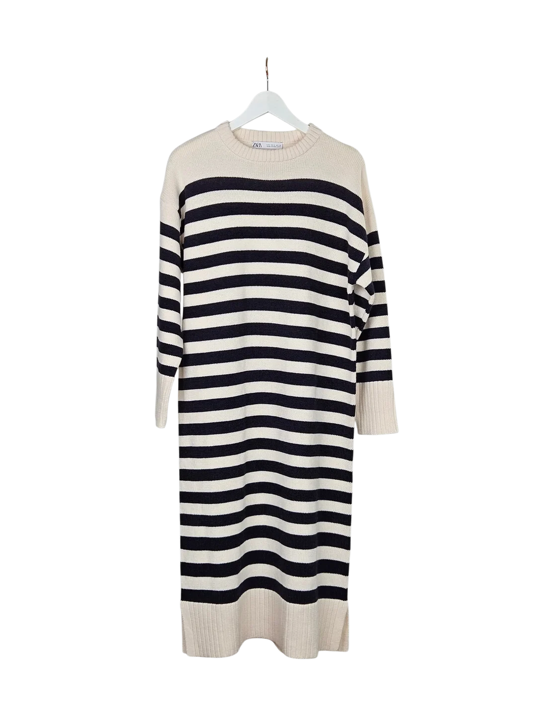 ZARA Damen Maxikleid, creme/marine - Gr. S  - Bild 4