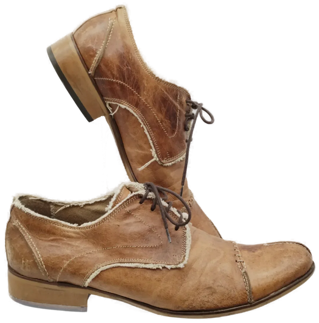 Vintage-Halbschuhe Leder Braun Gr.42 | Authentischer Retro-Charme Made in Italy – Bild 2