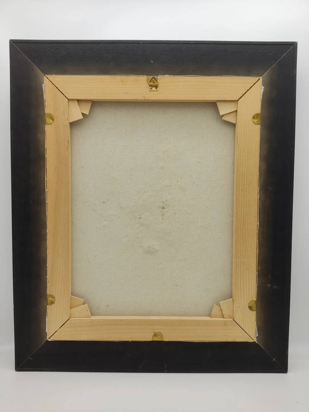 Ölgemälde Leinen auf Holzrahmen mit Golddekor 64×54 cm | Vintage-Schatz – Bild 2