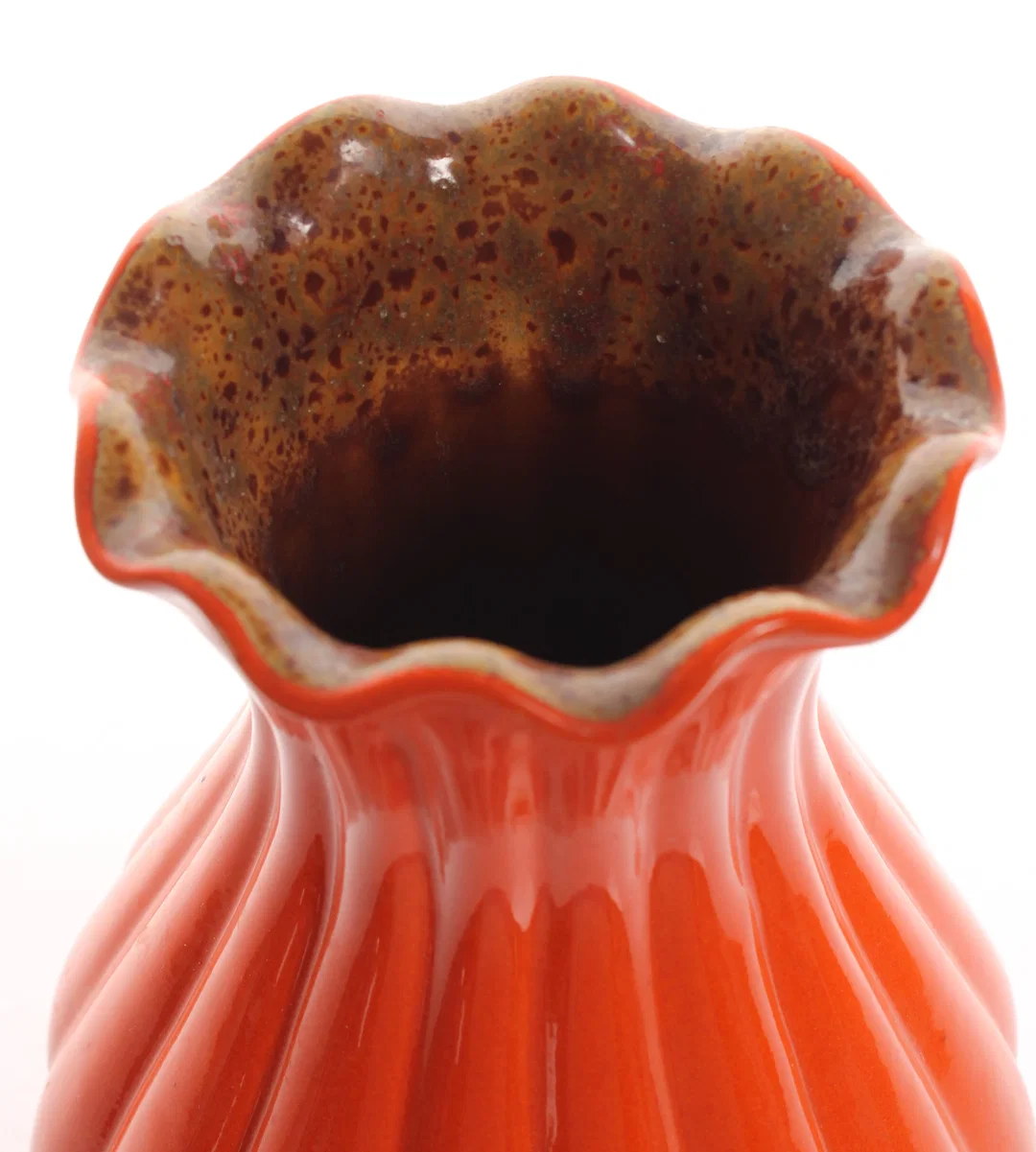 Gmundner Keramik Vase – Höhe ca. 27 cm, orange glasiert, gemarkt Gmunden Austria – Bild 3