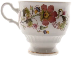 Royal Kent Bone China Tassen & Untertassen – Blumenmotiv mit Goldrand, 6-teilig - Bild 2
