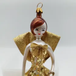 Weihnachtbaum-Änhänger, Dame mit goldenem Kleid - Bild 2