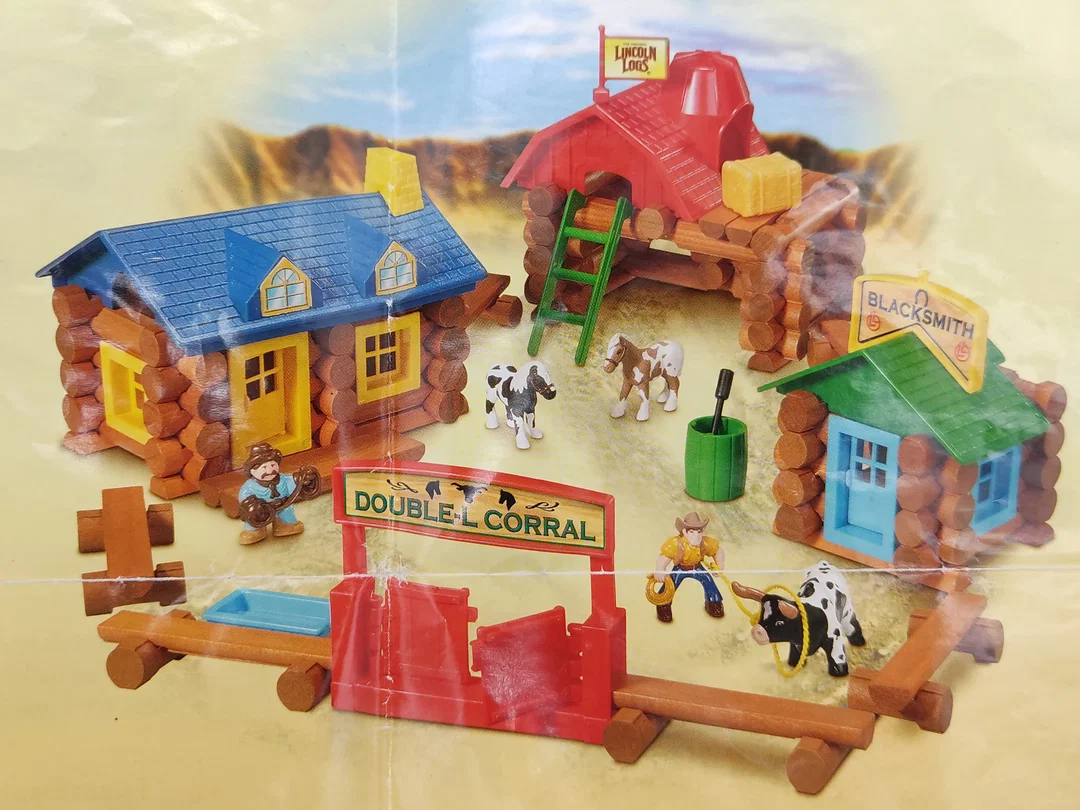 Hasbro Original LINCOLN LOGS Double-L Corral inkl. Anleitung  – Bild 5