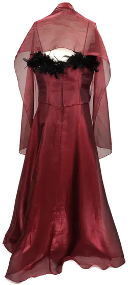 Unique Damenabendkleid  mit Stola bordeaux- XL/ 42 - Bild 5