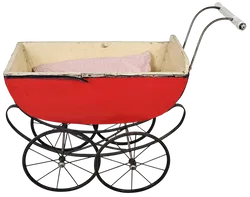 Vintage Puppenwagen aus Holz/Metall - Bild 2