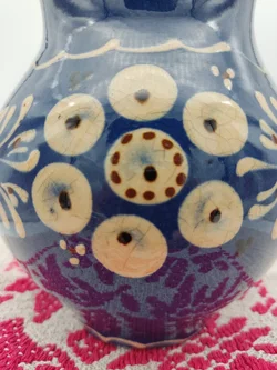 Keramikkrug blau mit Blumenmotiv | Landhaus - Bild 7