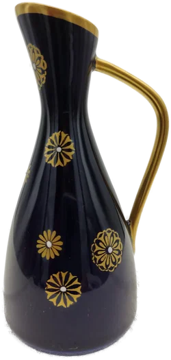Lichte Porzellan Vase (Fine China) Echt Kobalt Gold  | Aus Thüringischen Manufaktur