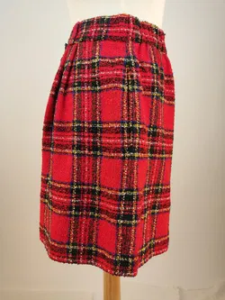 Kurze Damenhose Schottenkaro in rot - Größe: L/40 - Bild 3