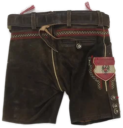 Premium Alpin de luxe Kurze Trachtlederhose für Kinder / Buben in der Größe 98/104 - Bild 2