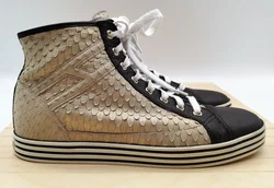 Hogan High-Top Sneaker, Schuppenoptik, Gr. 39,5, beige/gold, Leder – Vorschau 2