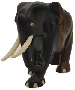 Vintage Elefanten Holz Skulptur , Höhe 14,5 cm - Bild 2