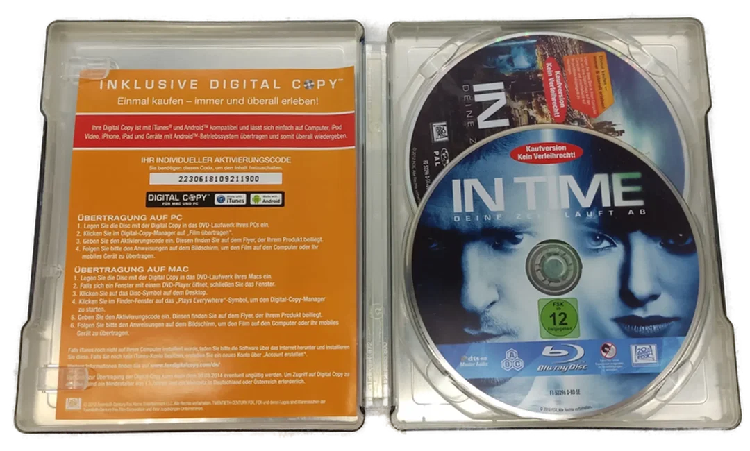 Blu-ray 1 Disc 1 DVD-ROM  "In Time" Deine Zeit läuft ab Steelbox – Bild 2
