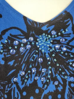 Damen Pullover blau-schwarz - XL / 42 – Vorschau 3