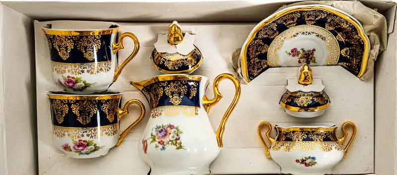 Leander 1946 China de Boheme Tee Kaffee mit Zuckerschüssel – Bild 4