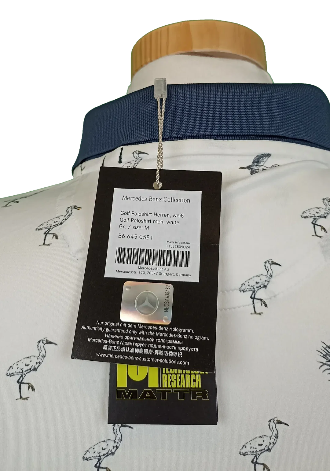 Puma Mercedes-Benz Collection Golf-Poloshirt Herren weiß gemustert Gr. M – Bild 2