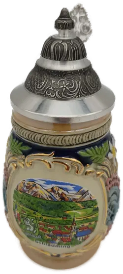 Handbemalter Bierkrug mit Messingdeckel - Bild 2