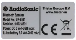 AudioSonic Bluetooth Lautsprecher SK-8531 – USB/AUX – tragbarer Speaker – Schwarz - Bild 4