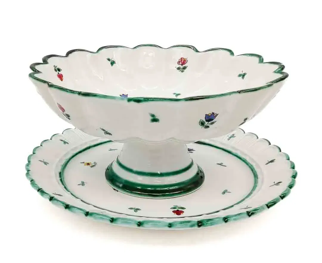 Gmundner Keramik Obstschale und Teller mit Streublumenmuster - Bild 4