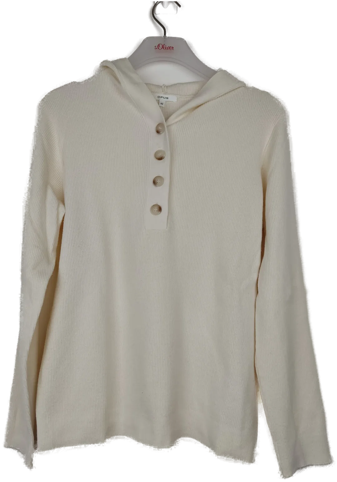 Opus Damenpullover mit Kapuze Beige | Second-Hand-Schatz - Bild 4