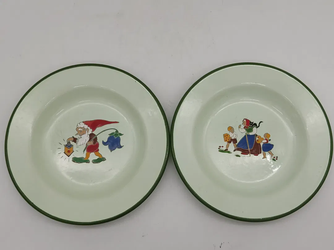 2 Stk. Vintage Austria Email Kinderteller - Bild 1