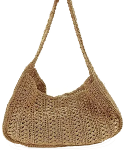 Zara Damen Basttasche Boho-Stiel gold – Vorschau 2